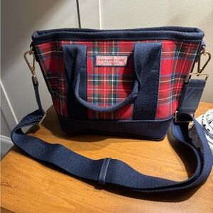 Vineyard Vines Plaid Tote in Red and Blue